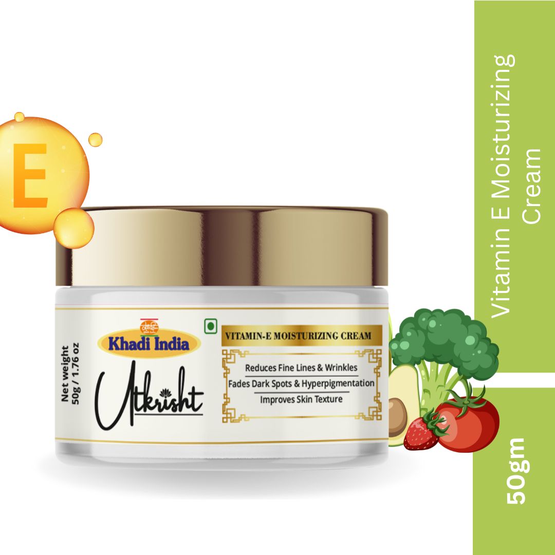 Khadi Essentials Vitamin E Hydrating Face Cream (50g) | For Skin Repair, Radiant Glow & Fine Lines