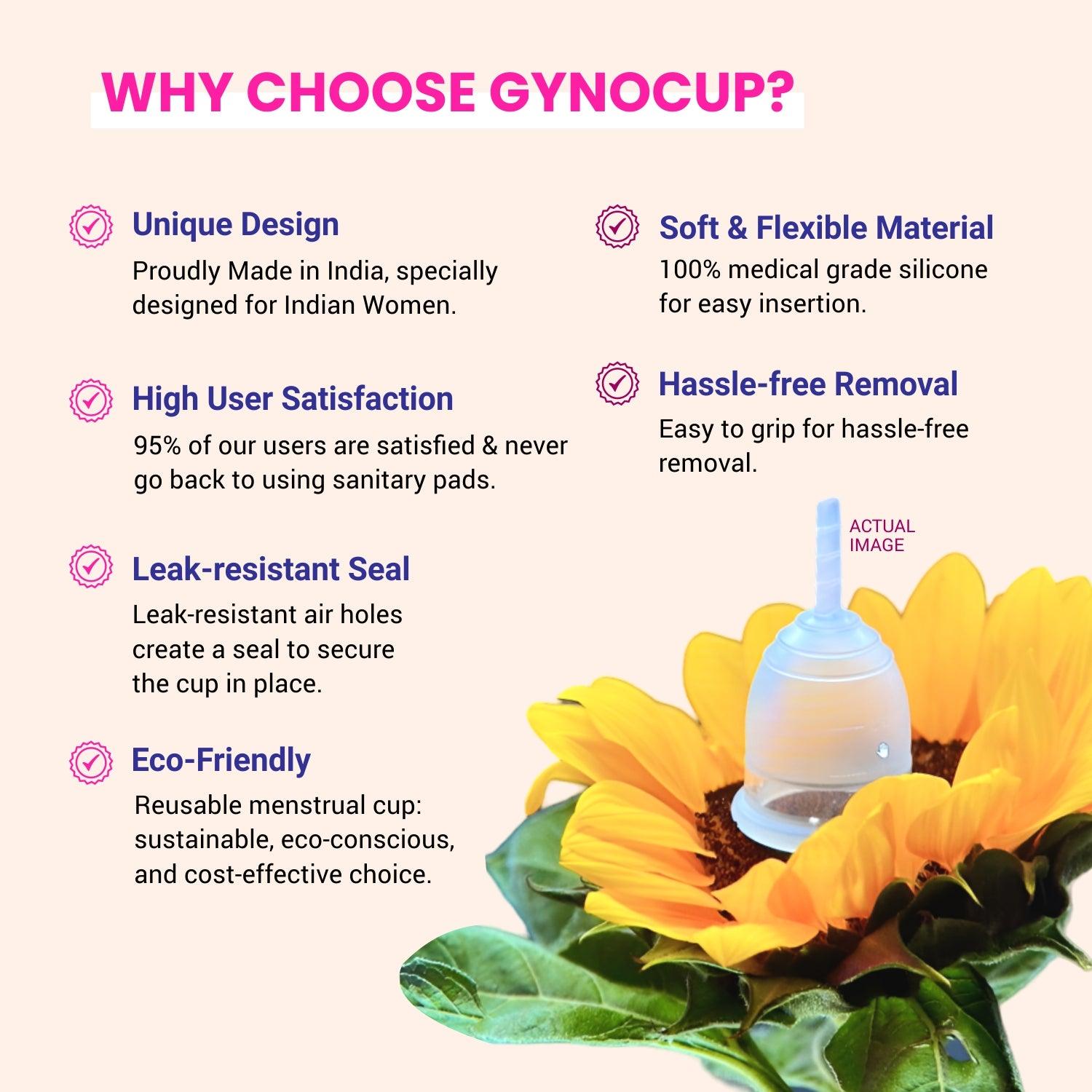 MildCares Menstrual Cup with Sterilizer Container | Safe, Easy-to-Use & Comfortable | White | Large