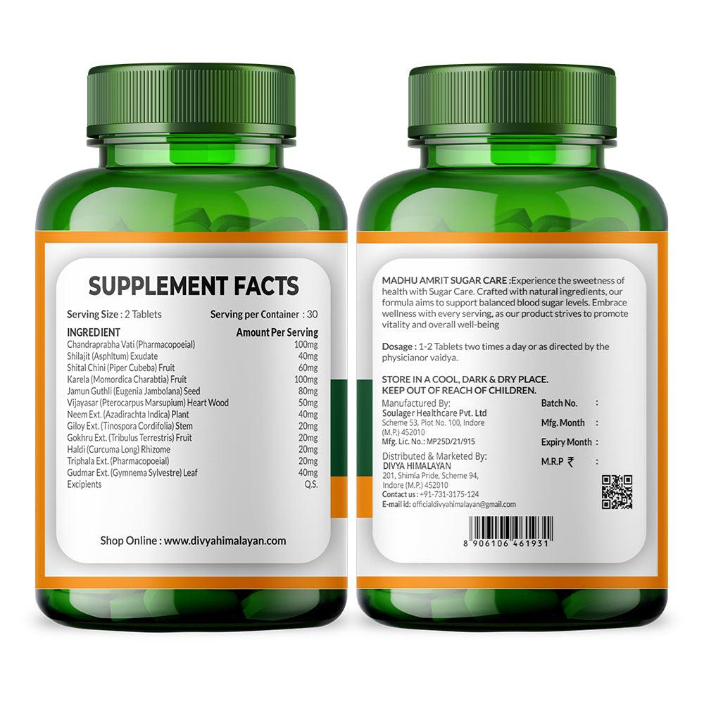 Divya Himalayan Madhu Amrit Sugar Care Capsule - 60 Capsules
