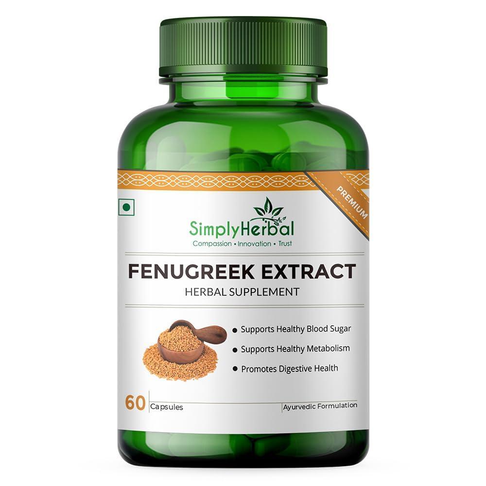 Simply Herbal Fenugreek Extract Vegetarian Capsules - 60 Veg Capsules