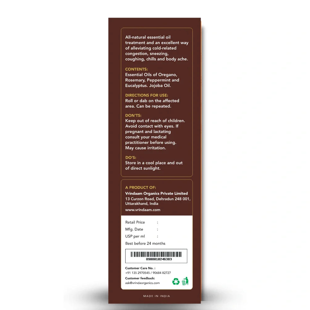 Vrindaam Cold Relief Body Roll On - 8ml