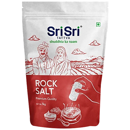 Sri Sri Tattva Rock Salt (Saindhava Lavana) - Fine Grain, Free Flow, Premium Quality - 1 kg