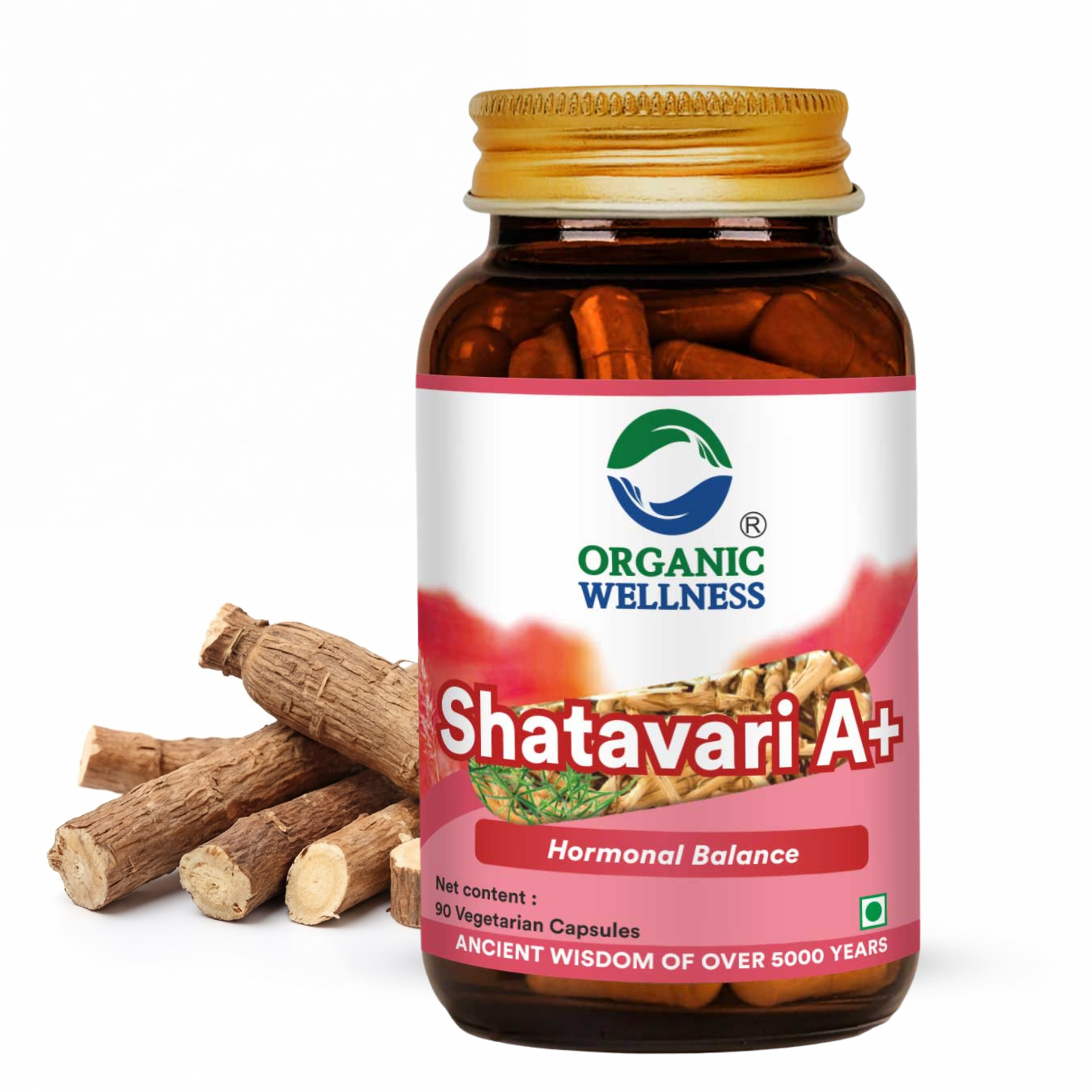 Organic Wellness Shatavari A+ Capsules -  90 Capsules