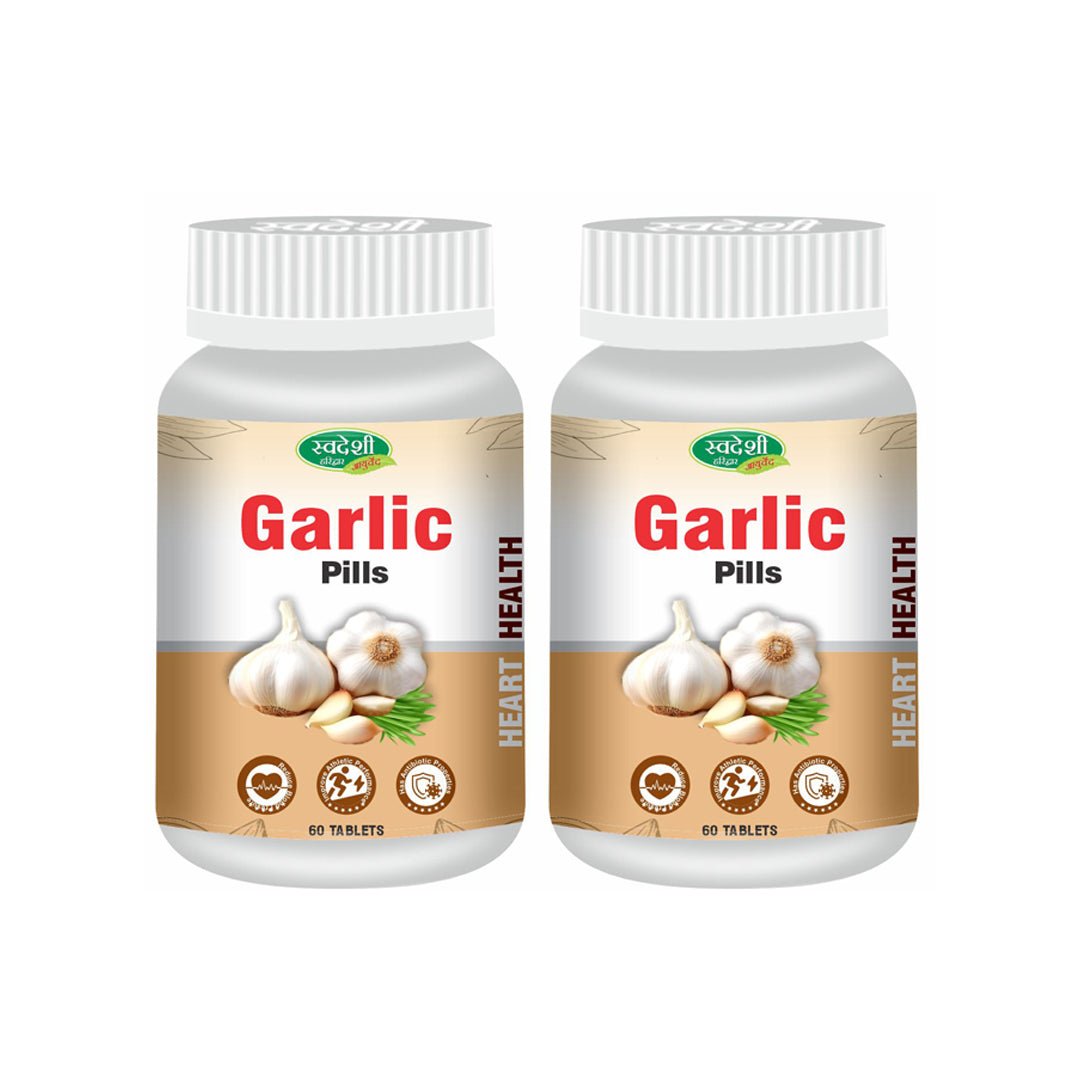 Pack of 2 Garlic pills 60 tab for support daily wellness.