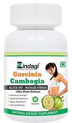 Zindagi Garcinia Cambogia Extract Capsules | Natural Weight Loss & Fat-Blocking Supplement (60 Capsules - Pack of 2)