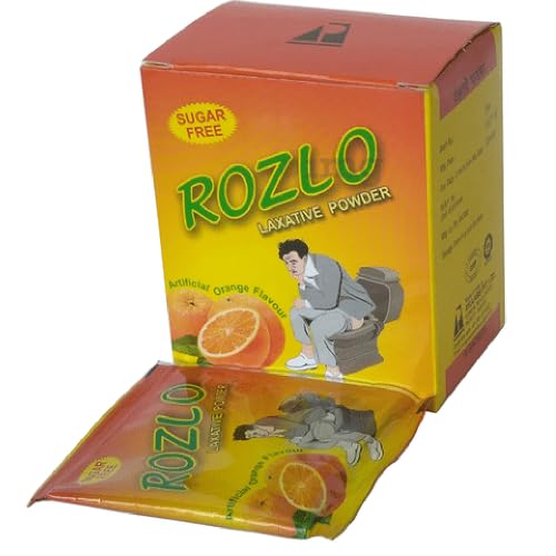 Ayulabs Rozlo Laxative Powder (Sugar-Free, Orange Flavour) | For Constipation & Digestive Ease | Pack of 2 (10 Sachets Each)