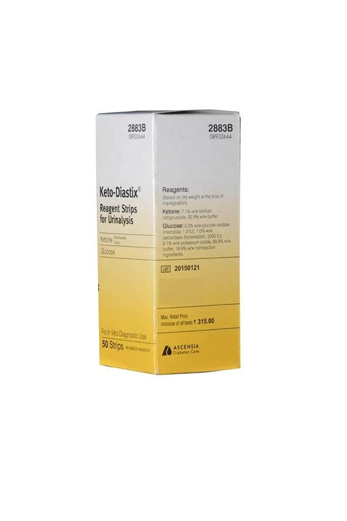Bayers Keto-Diastix Reagent Strips for Urinalysis- 50 Each