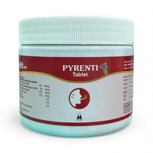 Ayulabs Pyrenti Tablet | Natural Antipyretic, Analgesic & Decongestant Support | Bulk Pack of 500 Tablets