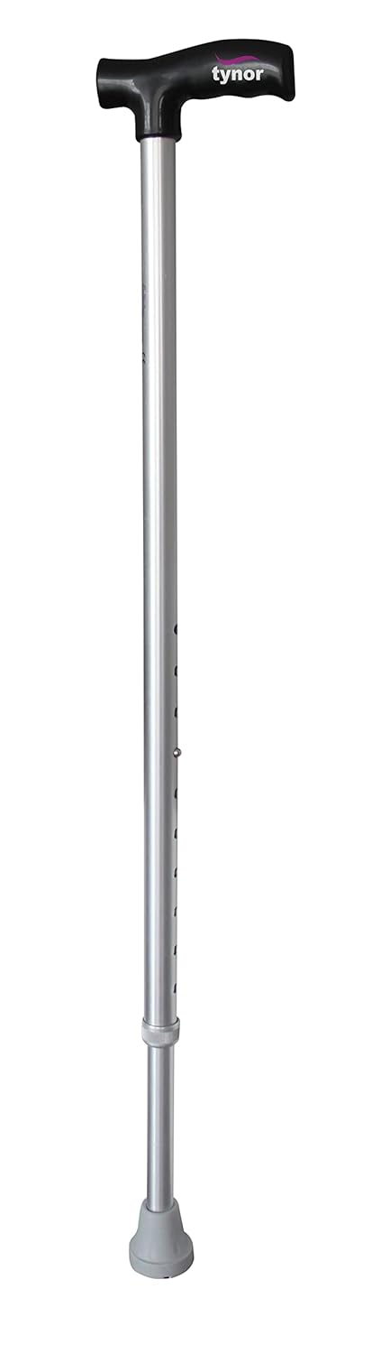 Tynor Walking Stick L Type, Silver – Universal Size