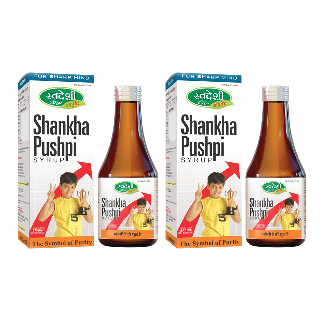 Pack of 2 Shankhpushpi Syrup 200ml for Memory Boosting & Stress Relieving Tonic.