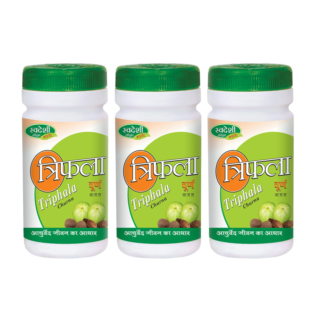 Pack of 3 Triphala Churna 100gm for Digestion, Immunity, Cholesterol Support.