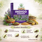 Bhudevam Naturals Khadi Pure Indigo Powder for Hair Coloring – Natural Black Hair Dye, No Chemicals, Used with Henna for Long Lasting Color- 200GM (Pack of 2)