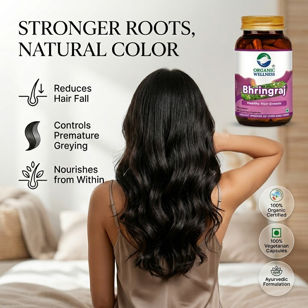 Organic Wellness Bhringraj Capsules -  90 Vegetarian Capsules