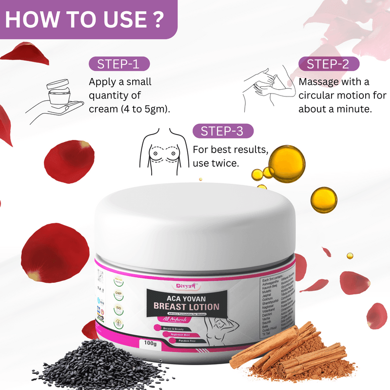 Divya Shree ACA Yovan Breast Enhancement Cream For Tight Breast & Nipple Boom Gain Skin Lotion