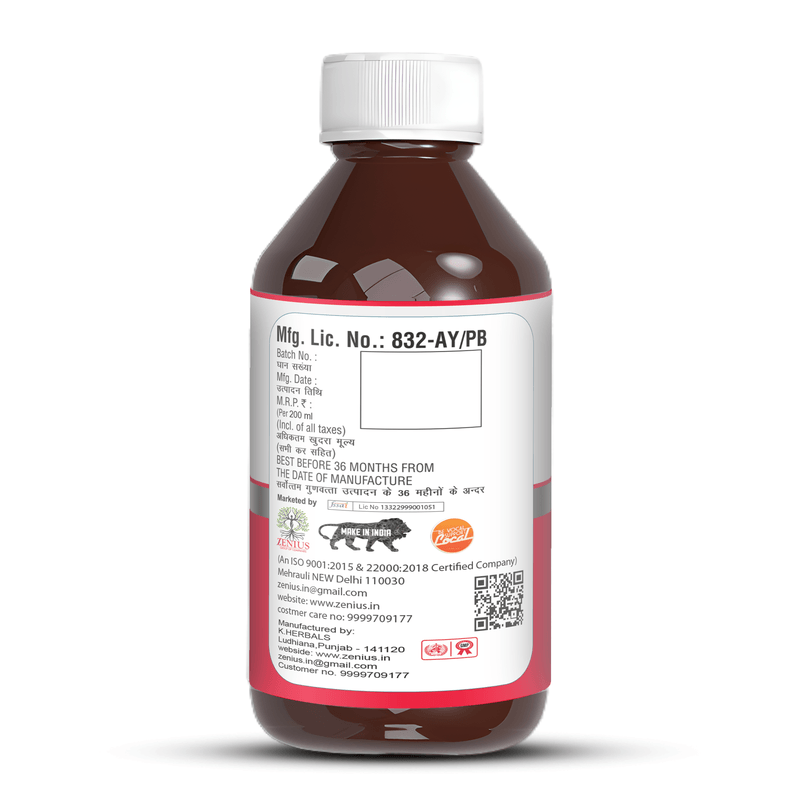 Zenius Liver Care Syrup - Herbal Liver Cleanse and Health Booster for Better Digestion and Detox-Being - 200ml Syrup