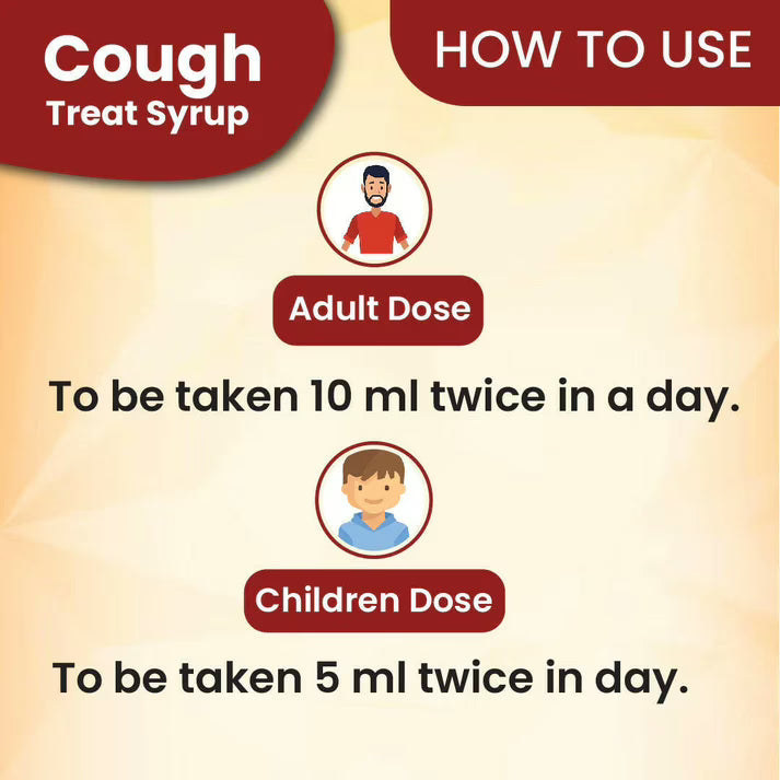 Cipzer Cough Treat Syrup - 100ml | Natural Relief for Cough, Cold, Sore Throat & Chest Congestion