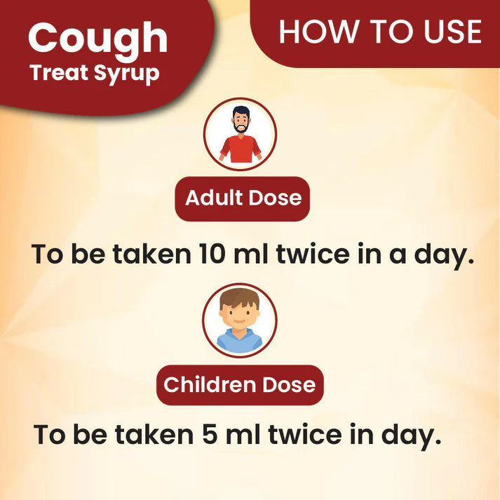 Cipzer Cough Treat Syrup - 100ml | Natural Relief for Cough, Cold, Sore Throat & Chest Congestion