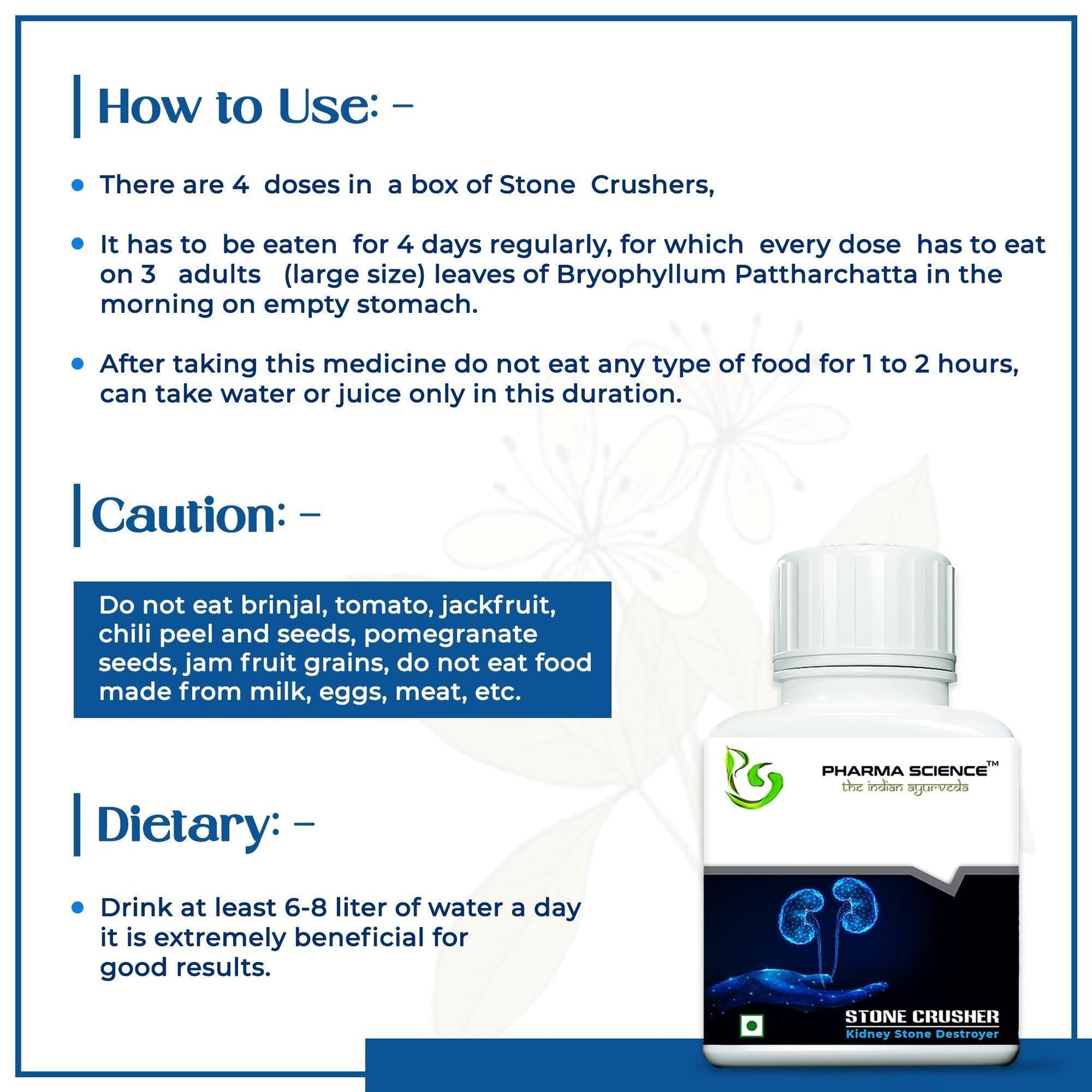 Pharma Science Stone Crusher Kidney Stoner Destroyer Powder- 10g