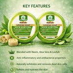 Bhudevam Naturals Khadi Neem & Aloe Vera Loofah Soap for Natural Skin Purifying & Healing Formula - 250GM (Pack of 2)