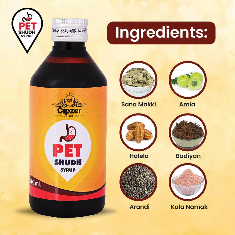 Cipzer Pet Shudh Syrup - 200ml | Beneficial for the Overall Digestive System Syrup