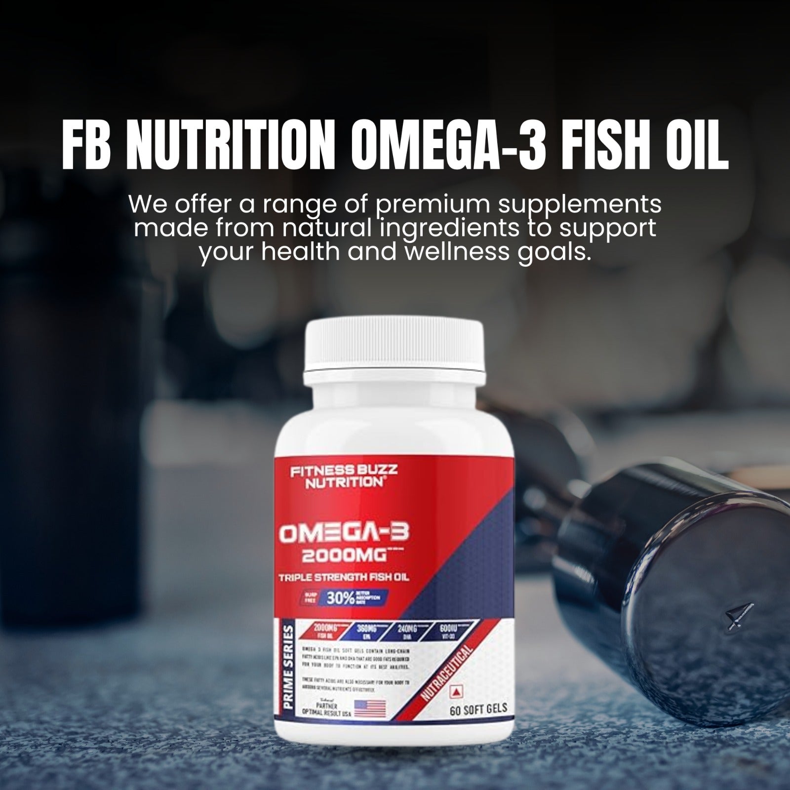 FB Nutrition Omega 3 Softgel Capsules - 60 Softgel Capsules