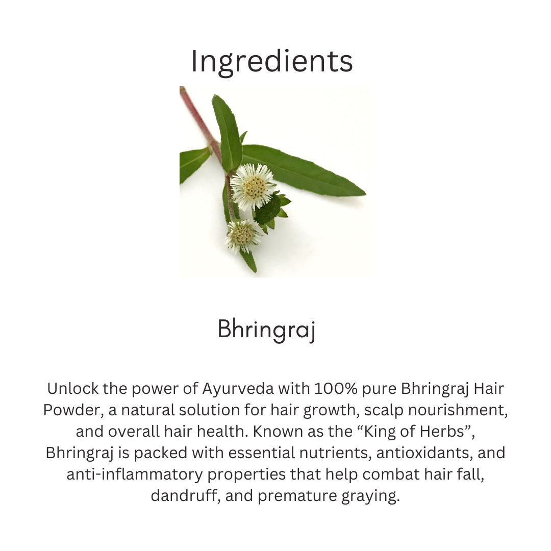 Khadi Bhringraj Powder for Hair & Scalp | 100% Natural Bhringraj Leaf Powder | Hair Fall, Hair Strength & Scalp Nourishing Care | Helps Improve Hair Texture & Shine | Herbal Hair Pack | For All Hair Types | 100 gm