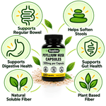 Psyllium Husk Capsules 500mg | Isabgol Fiber Supplement | 100 Veg Capsules