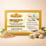 Bhudevam Naturals Khadi Handmade Multani Mitti Soap For Deep Cleansing & Oil Control Bath Soap - 500GM (Pack of 2)