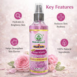 Bhudevam Naturals Khadi Pure Rose Water Mist Toner for Instant Glow, Refresh & Oil Control- 420ML (Pack of 2)