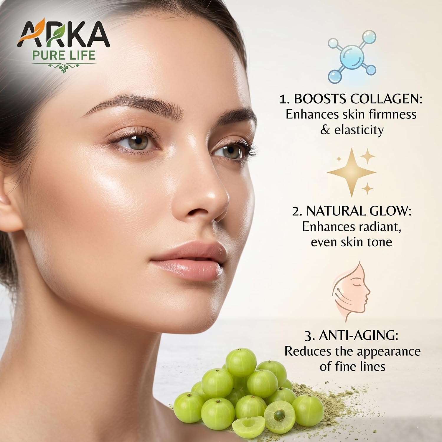 Arka Pure Life Organic Amla Powder for Hair – Herbal Hair Care Powder for Scalp Care, Strength & Healthy-Looking Hair – 200g