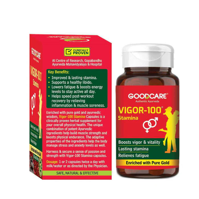Goodcare Vigor-100 Stamina Combo – Vitality Oil & Capsules for Strength & Endurance