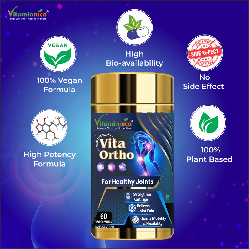 Vitaminnica Vita Ortho Capsules - Joint Flexibility, Mobility & Bone Support, 60 Count