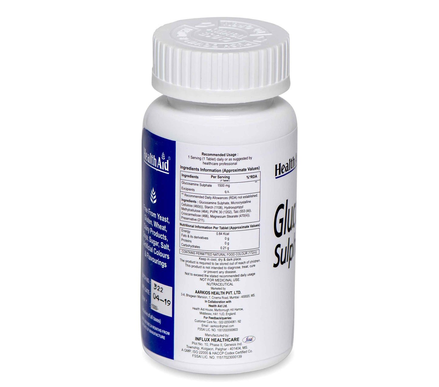 Healthaid Glucosamine Sulphate 1500mg Tablet - 30 Tablets