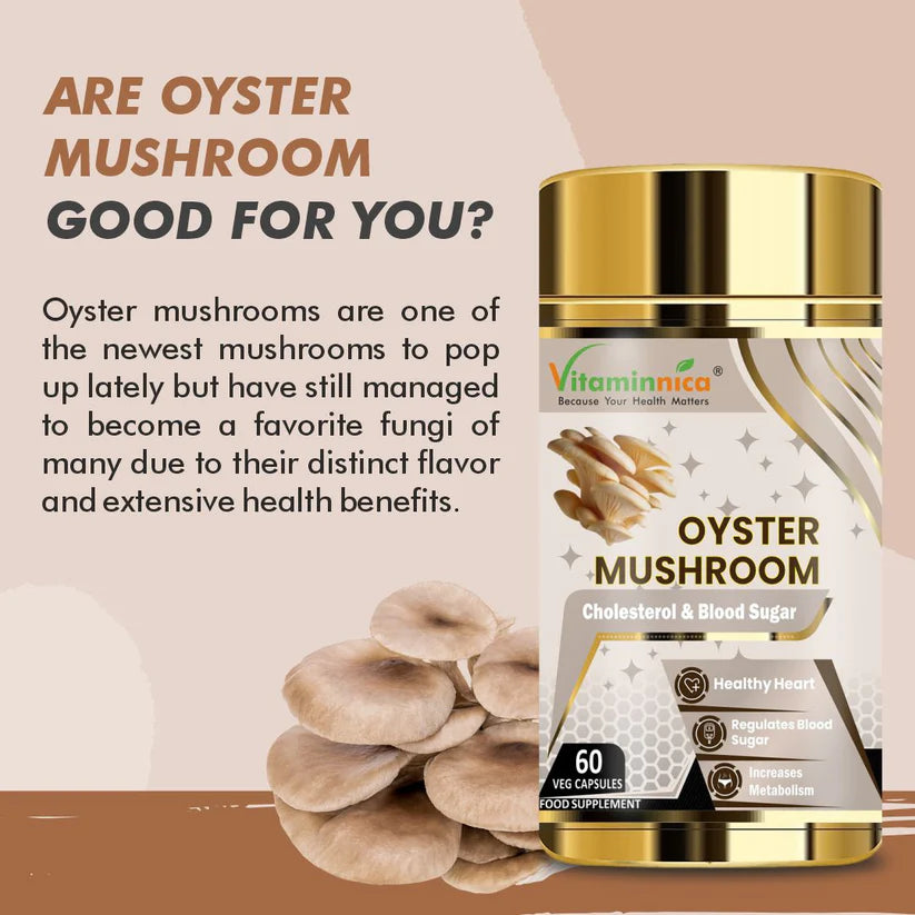 Vitaminnica Oyster Mushroom Capsules - Cardiovascular & Immune Support, 60 Count