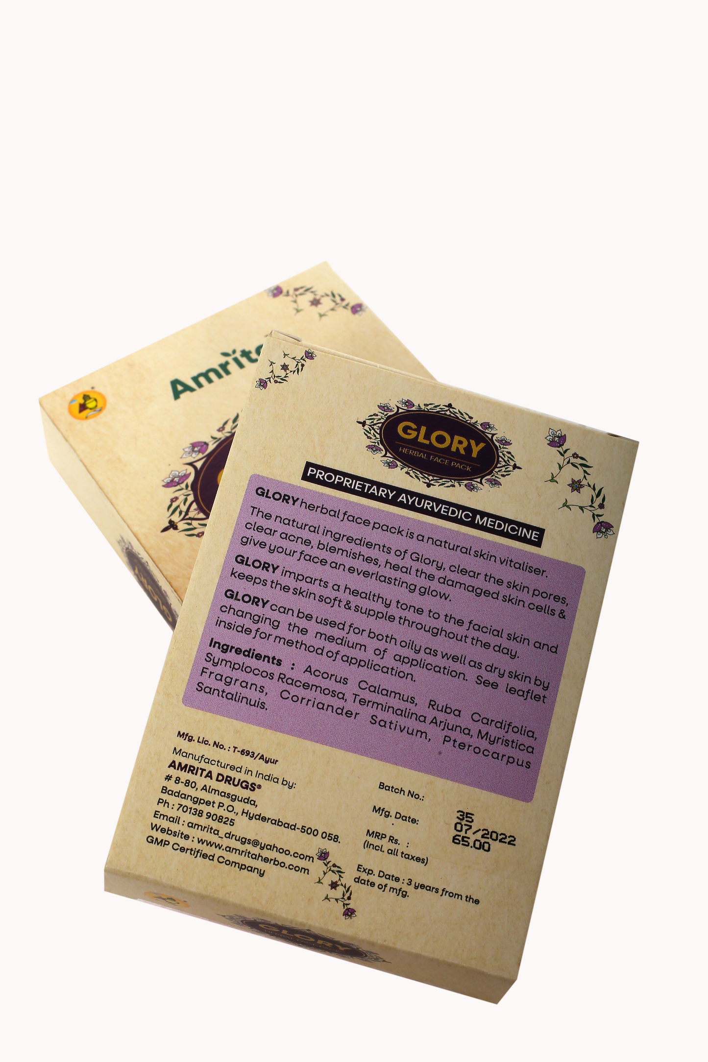 Amrita Glory Herbal Face Pack - 30gm Face Pack