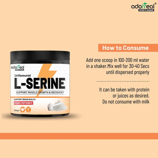 Adorreal L-Serine Powder Unflavoured - 100gm