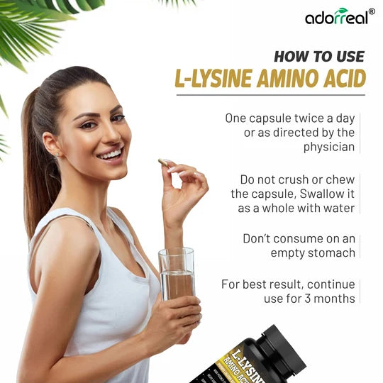 Adorreal L-Lysine Amino Acid Capsule | 60 Capsules