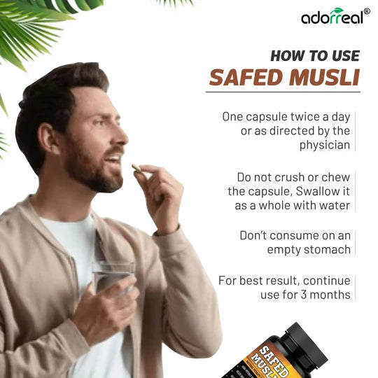 Adorreal Safed Musli Capsule | 60  Capsules
