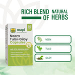 MAPL Neem Giloy Tulsi Capsules 60 | Ayurvedic Immunity & Wellness Support | Boosts Digestion, Reduces Stress & Fatigue Naturally
