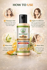 Bhudevam Naturals Khadi Orange & Lemongrass Hair Conditioner – Chemical Free Frizz Control & Shine Boost Formula-210ML