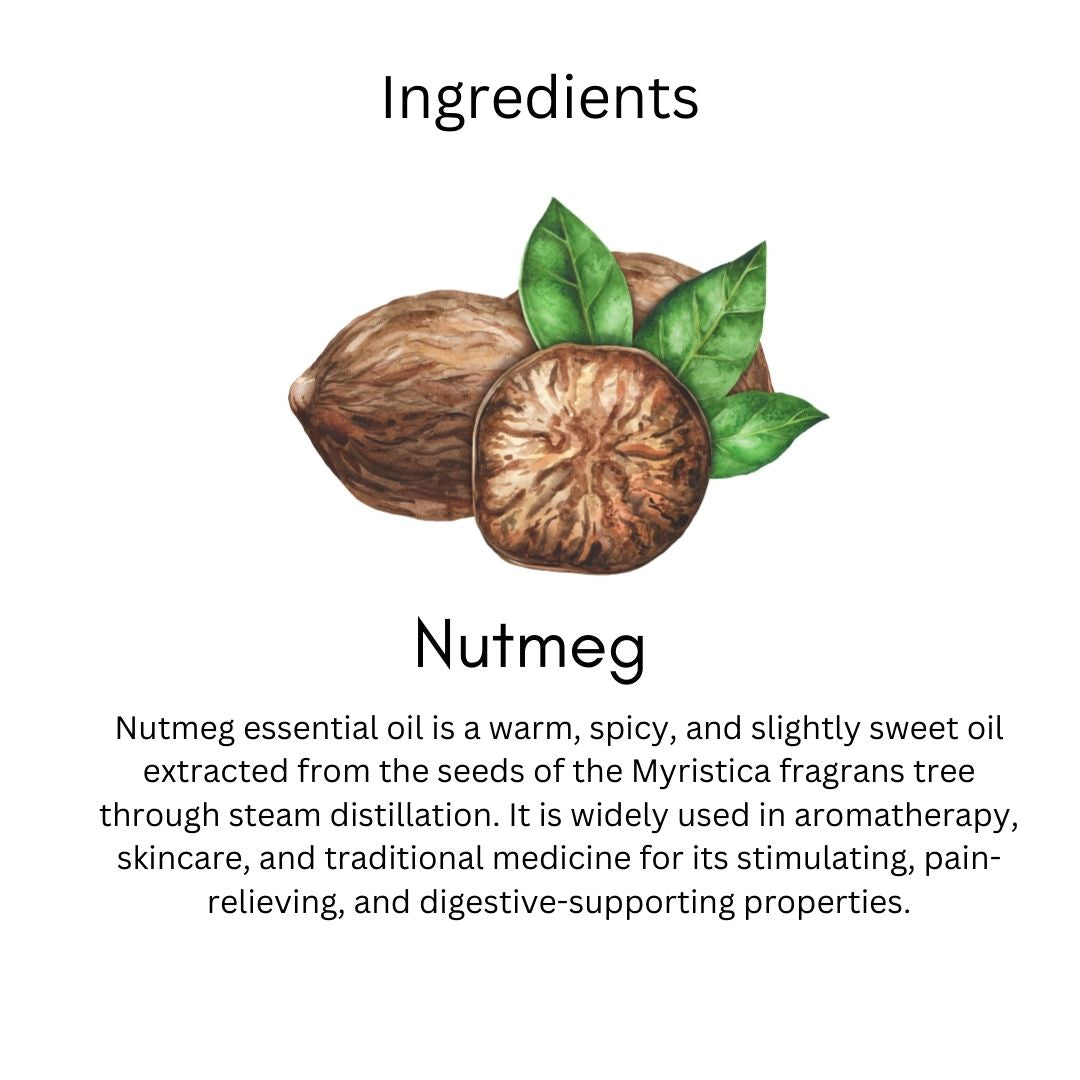 Khadi Nutmeg Essential Oil | Pure & Natural Nutmeg Oil for Face & Body Care | Essential Oil for Glowing-Looking Skin, Massage & Relaxation | Warm Aromatherapy Oil for Wellness | 15 ml