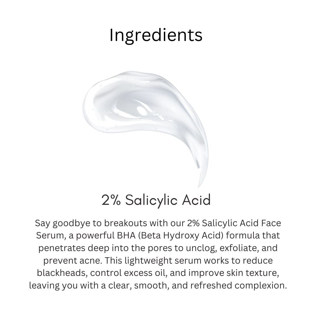 Khadi Salicylic Acid Face Serum for Acne & Oily Skin | Pore Care & Oil Control Serum for Blackheads, Whiteheads & Blemishes | Lightweight & Fast Absorbing | 30 ml