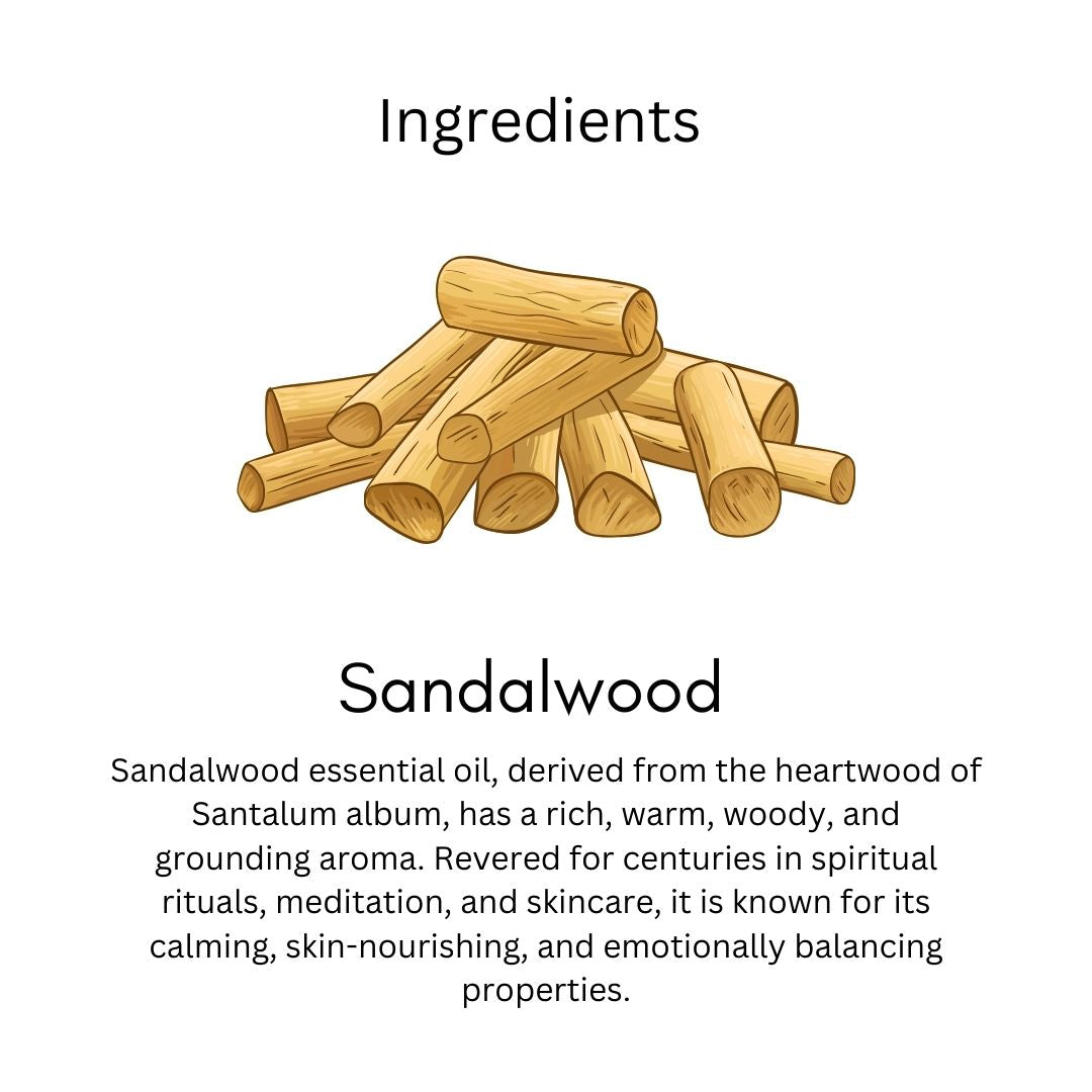 Khadi Sandalwood Essential Oil | Pure & Natural Sandalwood Oil for Face & Skin Care | Herbal Essential Oil for Aromatherapy, Relaxation & Glowing-Looking Skin | 15 ml
