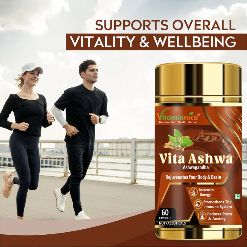 Vitaminnica Vita Ashwa 500mg - Ashwagandha for Stress Relief & Vitality, 60 Capsules