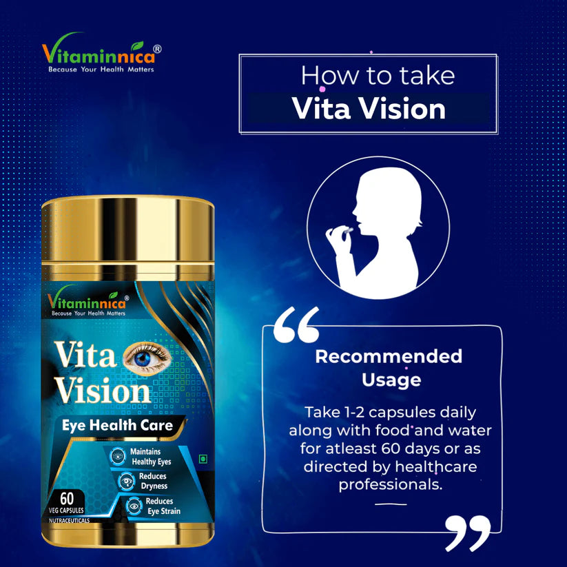 Vitaminnica Vita Vision Capsules - Digital Blue Light Shield & Eye Strain Support, 60 Count