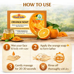 Bhudevam Naturals Khadi Orange Soap with Vitamin C – Skin Brightening & Refreshing Bath Bar- 500GM (Pack of 4)