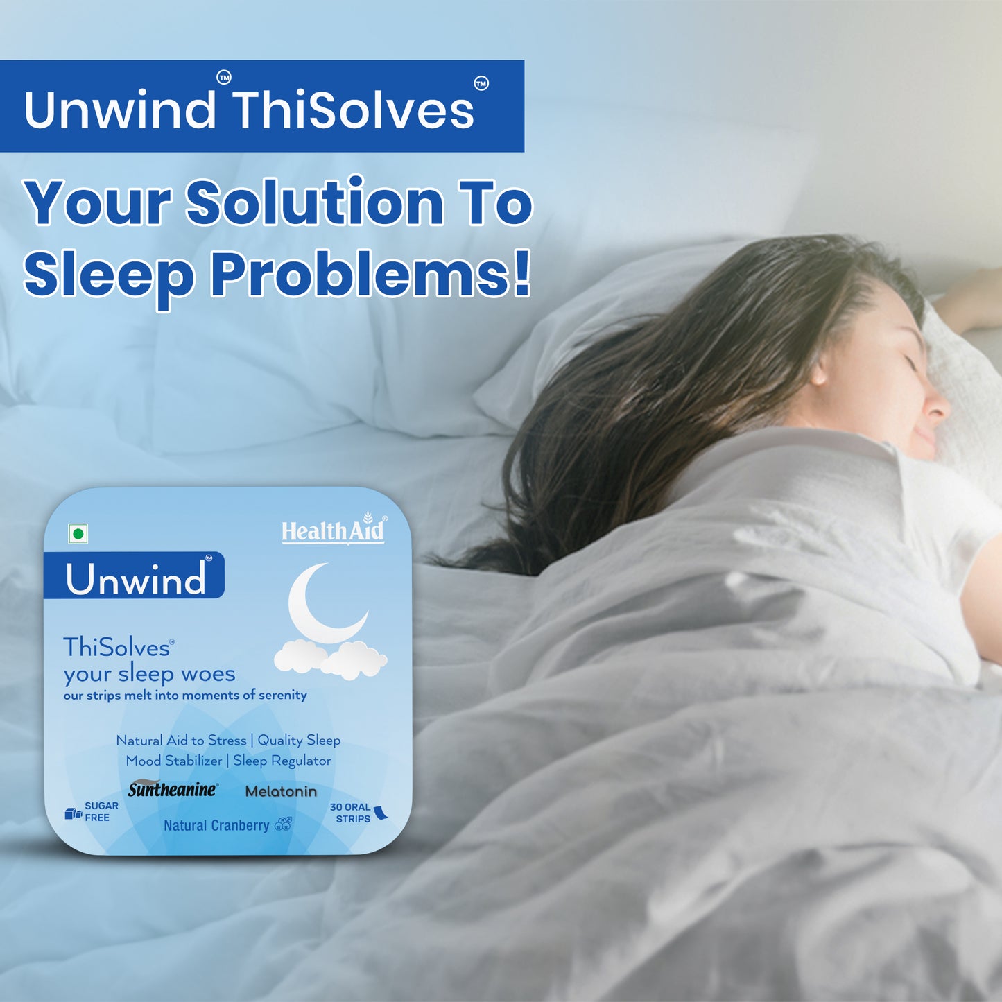 HealthAid Unwind ThiSolves Disintegrating Strip Sugar Free - 30 Oral Strip