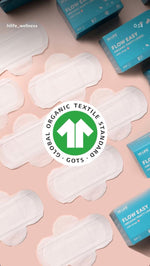 Hi Life Flow Easy Organic Panty Liners with Wings | 100% Organic Cotton Top Sheet Liners for Daily Spotting, Discharge & Light Flow (Pack of 20)