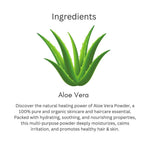 Khadi Aloe Vera Powder for Face, Skin & Hair | 100% Natural Aloe Vera Leaf Powder | Hydrating & Soothing Herbal Powder | Helps Moisturize Skin & Nourish Scalp | Face Pack & Hair Mask | For All Skin & Hair Types | 100 gm