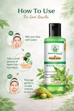 Bhudevam Naturals Khadi Neem Tulsi Face Wash for Oily & Acne-Prone Skin - 420ML (Pack of 2)